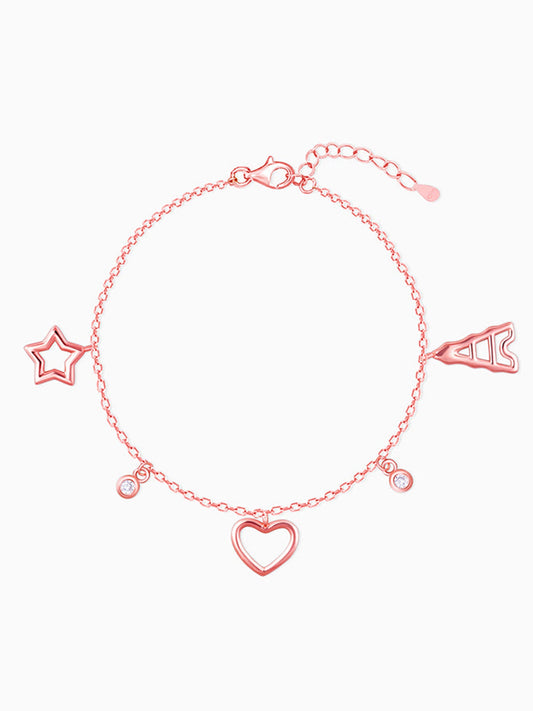 Rose Gold Valentine's Charm Bracelet