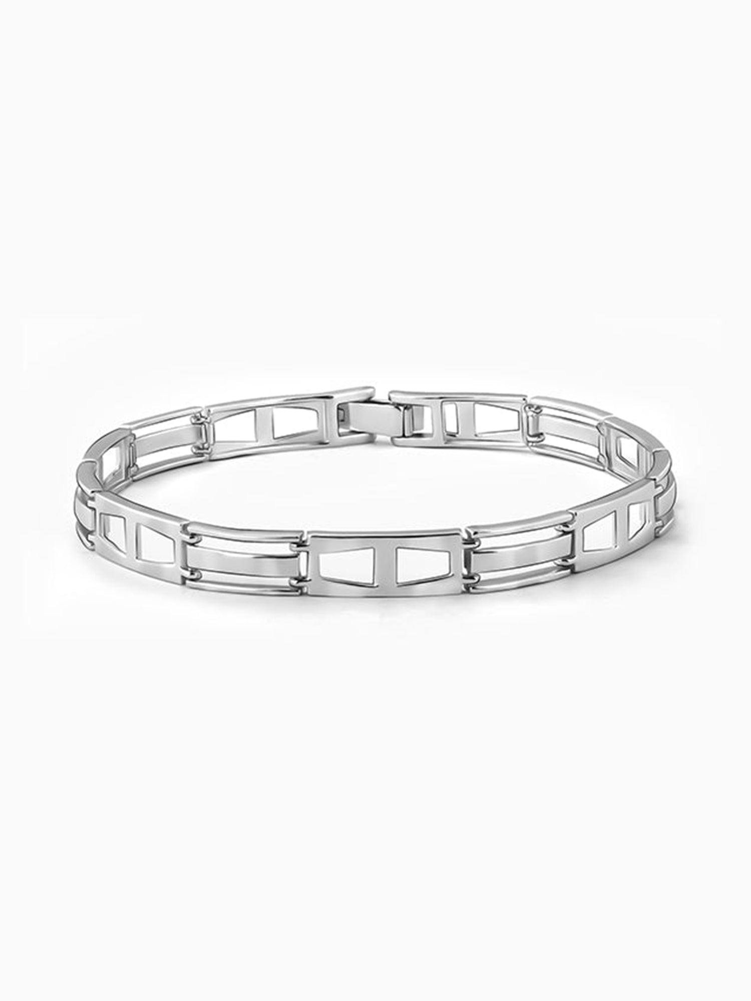 Silver Jazzy Link Bracelet For Him