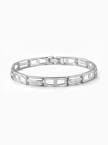 Silver Jazzy Link Bracelet For Him