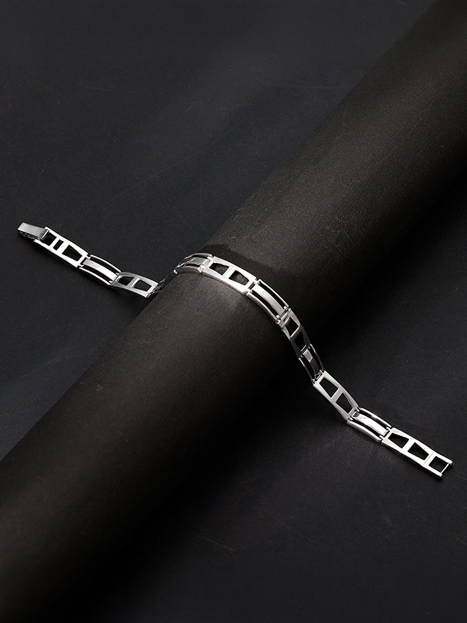 Silver Jazzy Link Bracelet For Him