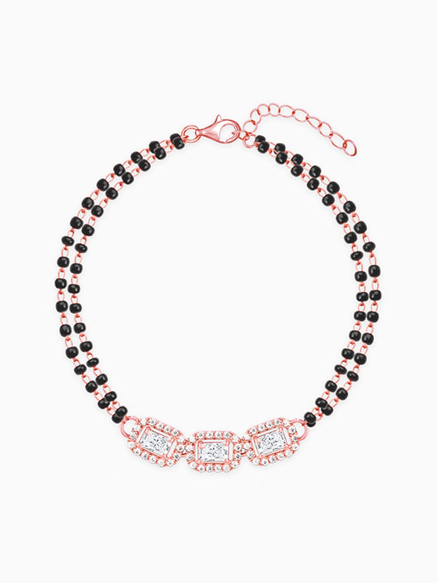 Rose Gold Zircon Radiant Mangalsutra Bracelet