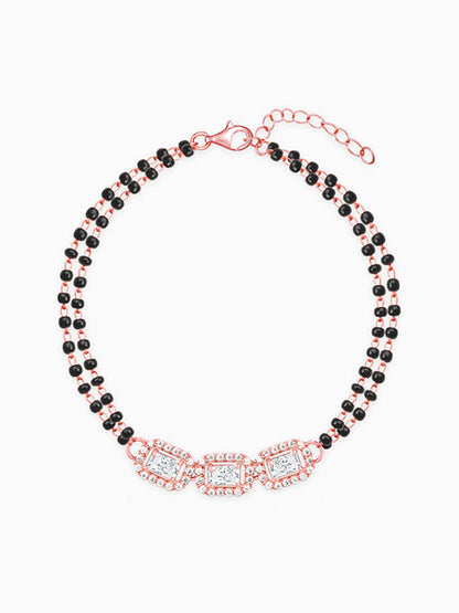 Rose Gold Zircon Radiant Mangalsutra Bracelet