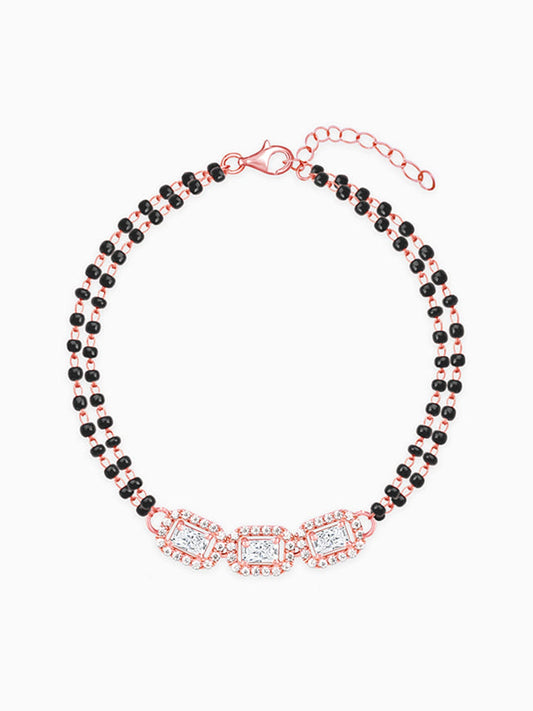 Rose Gold Zircon Radiant Mangalsutra Bracelet