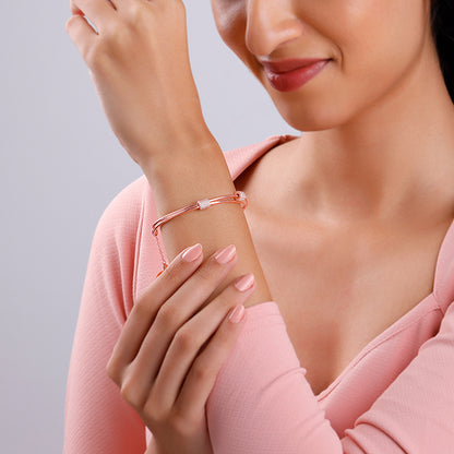 Rose Gold Cylinder Bracelet