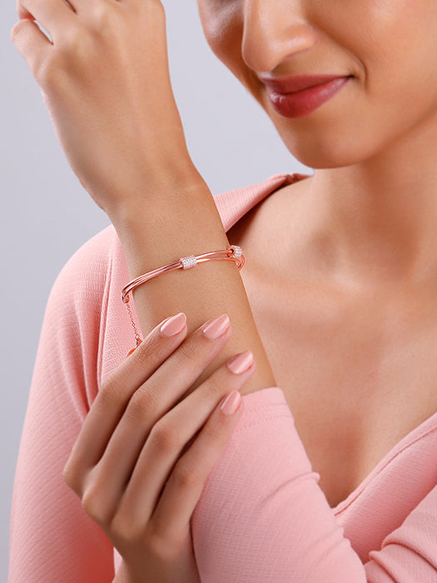Rose Gold Cylinder Bracelet