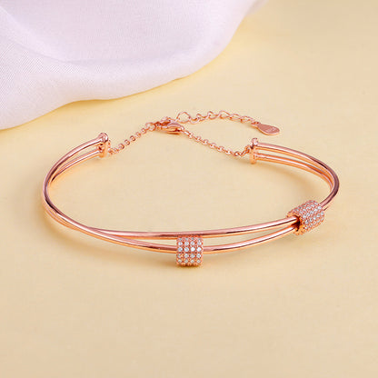 Rose Gold Cylinder Bracelet