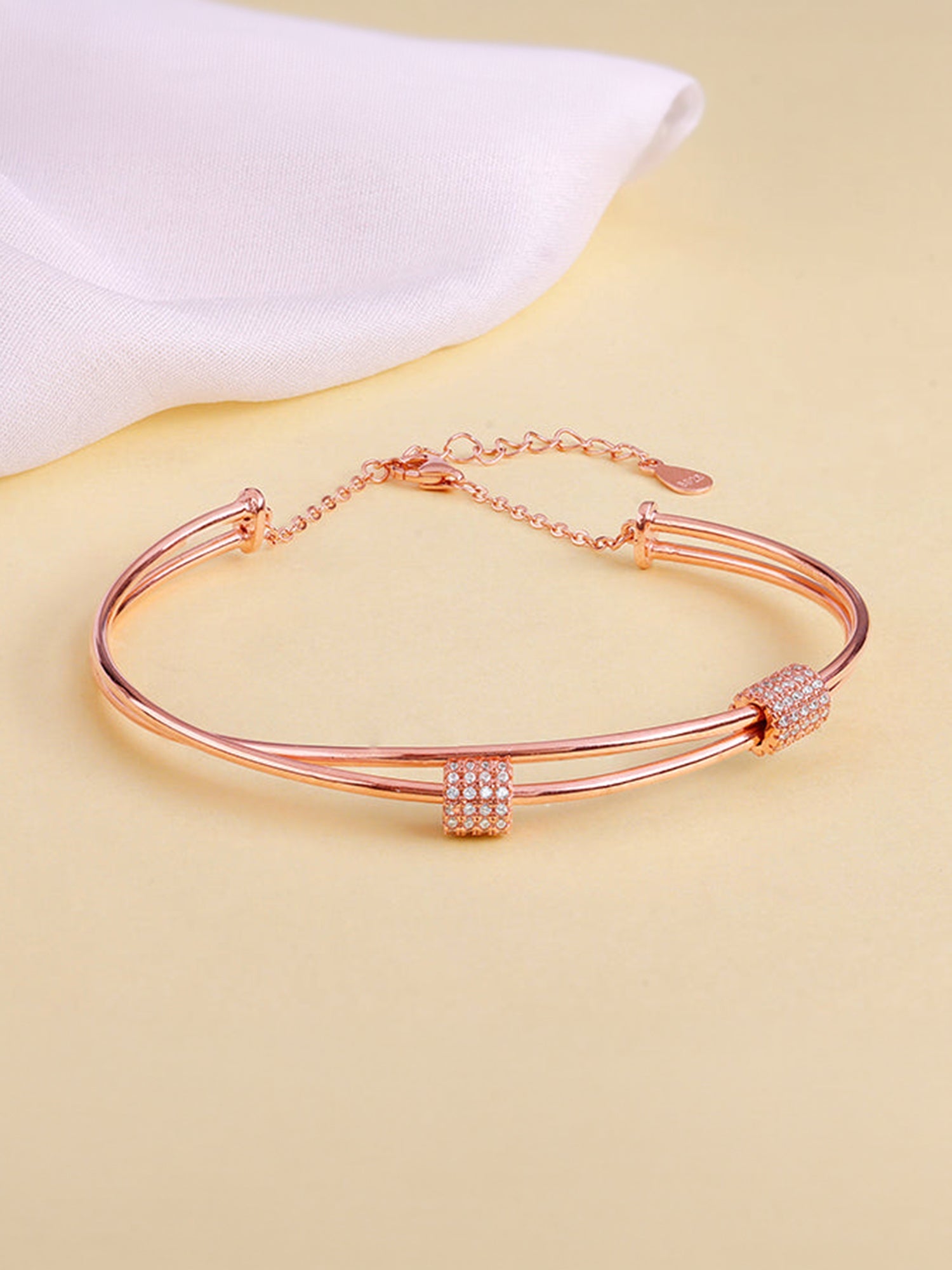 Rose Gold Cylinder Bracelet