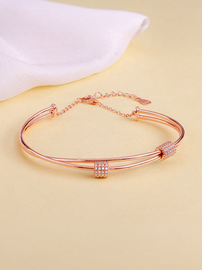 Rose Gold Cylinder Bracelet