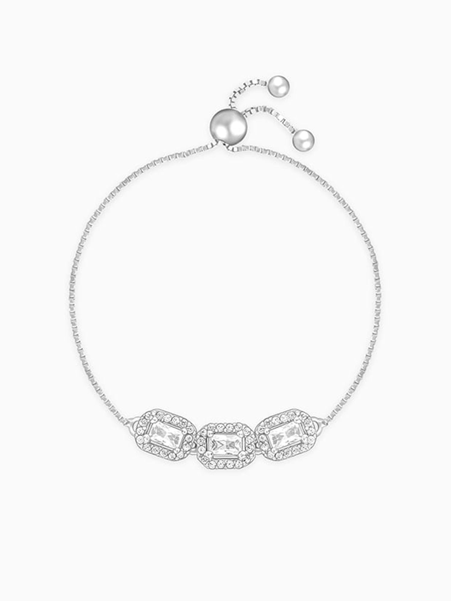 Silver Triple Zircon Bracelet