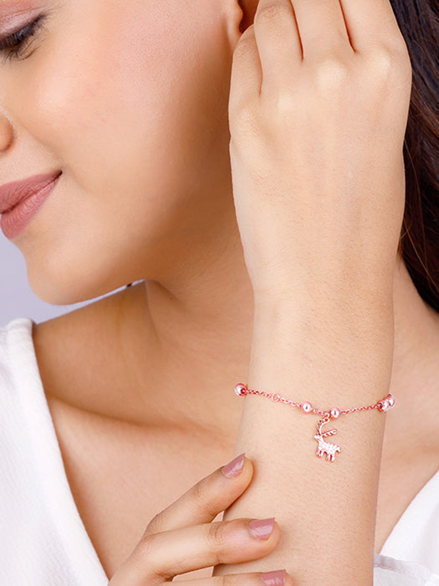 Rose Gold Rain-love-on-your-Deer Bracelet