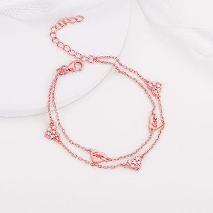 Rose Gold Layered Love Bracelet