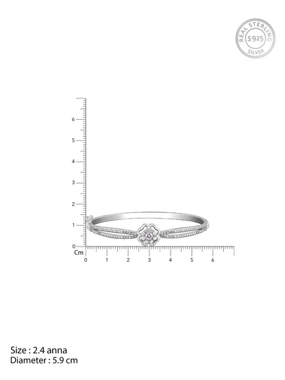 Silver Zircon Flower Bracelet