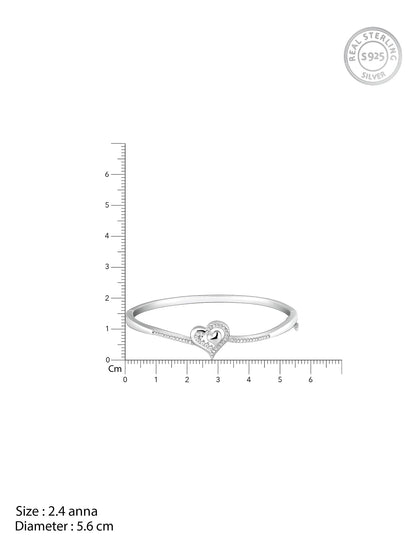 Silver Heart in Love Bangle Bracelet