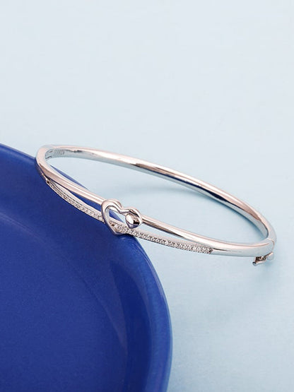 Silver Minimal Heart Bracelet