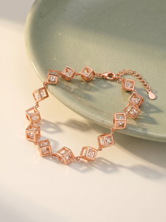 Rose Gold Cubic Crystal Bracelet