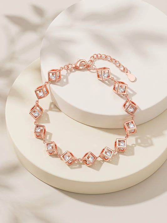 Rose Gold Cubic Crystal Bracelet