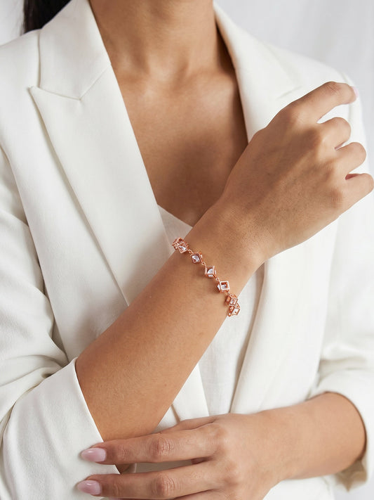 Rose Gold Cubic Crystal Bracelet