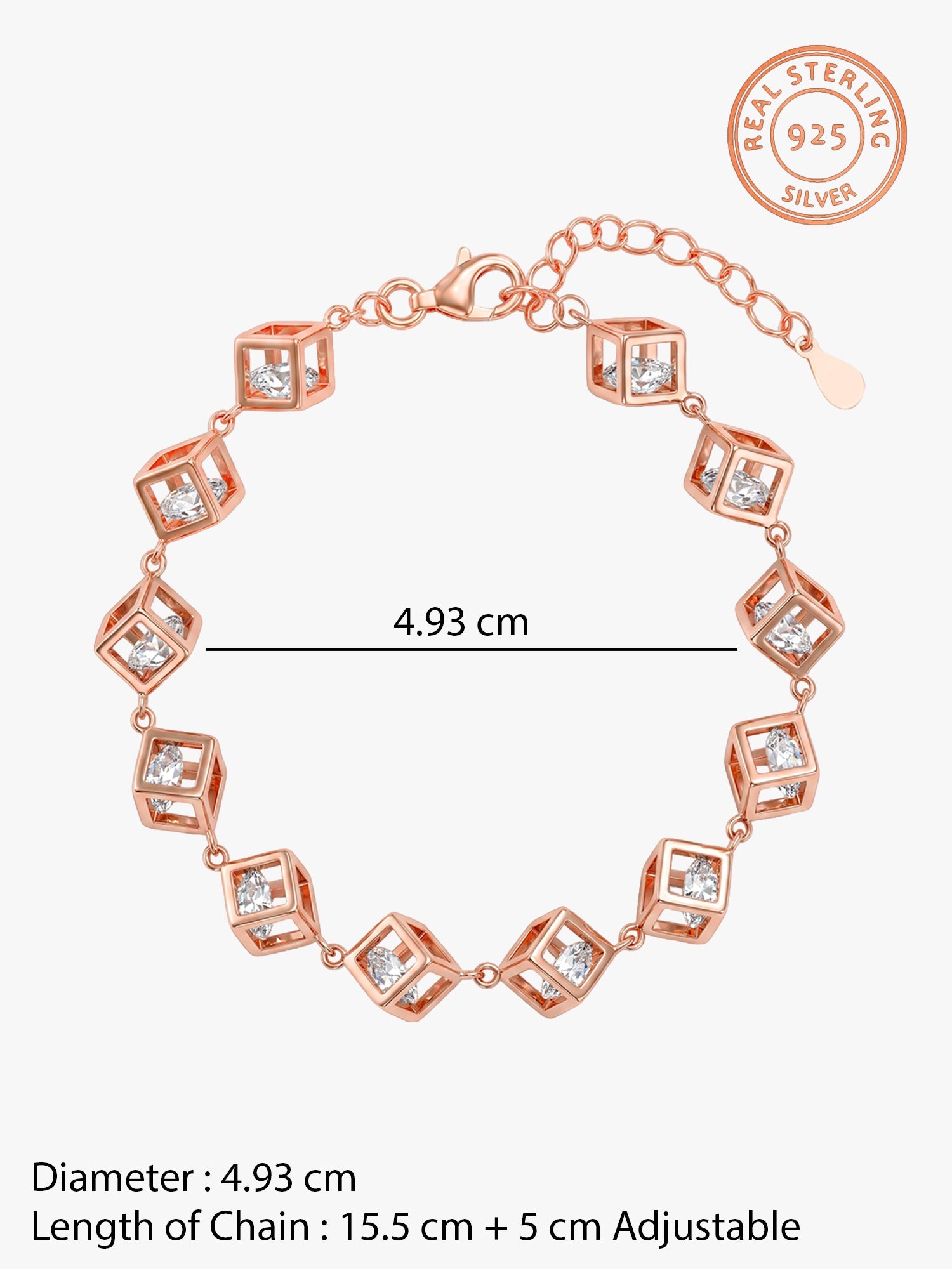 Rose Gold Cubic Crystal Bracelet