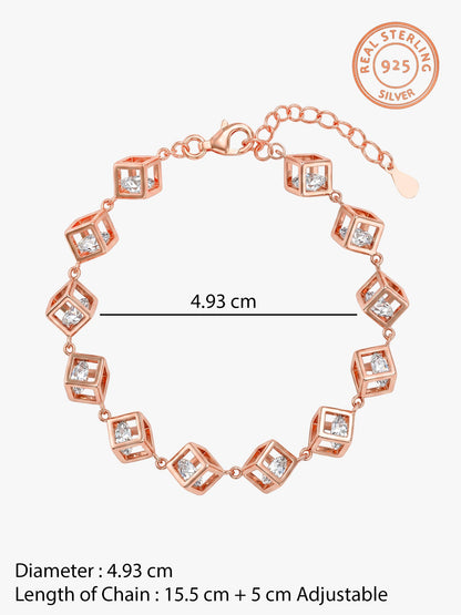 Rose Gold Cubic Crystal Bracelet