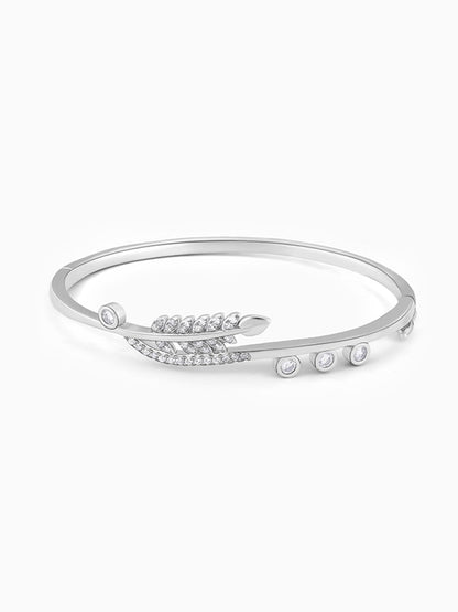 Silver Shiny Leaf Bracelet