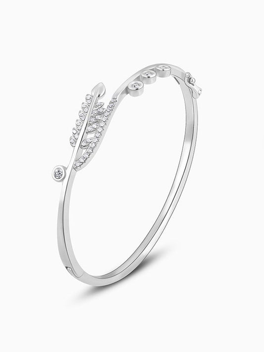 Silver Shiny Leaf Bracelet