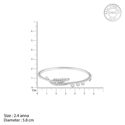 Silver Shiny Leaf Bracelet