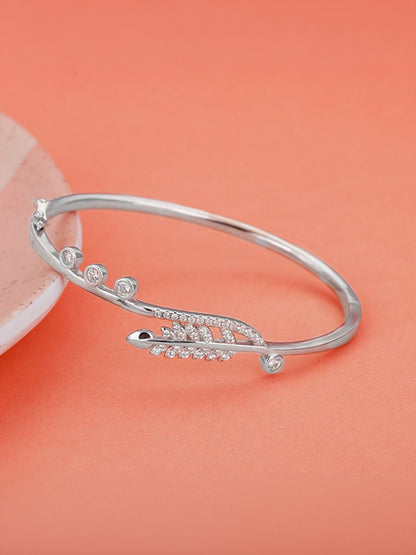 Silver Shiny Leaf Bracelet
