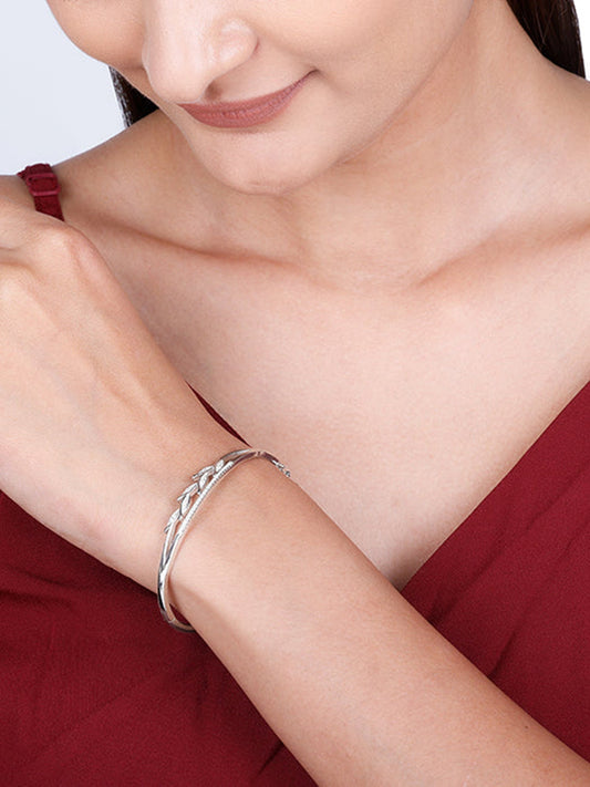 Silver Leaf Centrepiece Bracelet