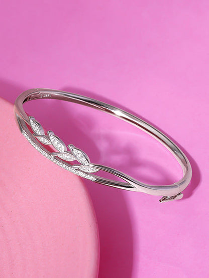 Silver Leaf Centrepiece Bracelet