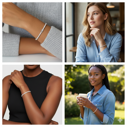 Silver Sparkly Elegant Tennis Bracelet