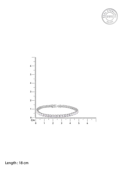 Silver Sparkly Elegant Tennis Bracelet