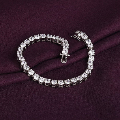 Silver Sparkly Elegant Tennis Bracelet