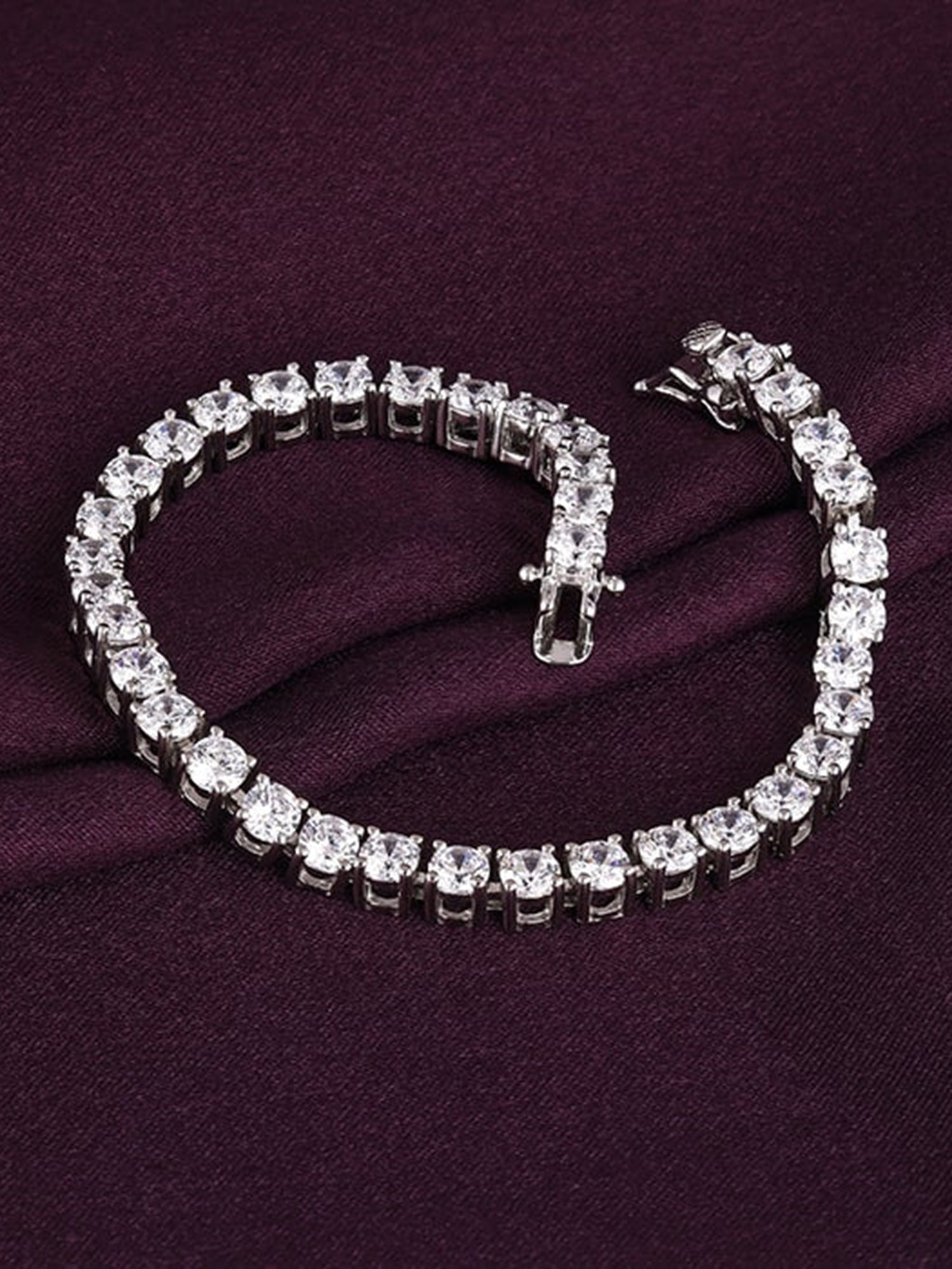Silver Sparkly Elegant Tennis Bracelet