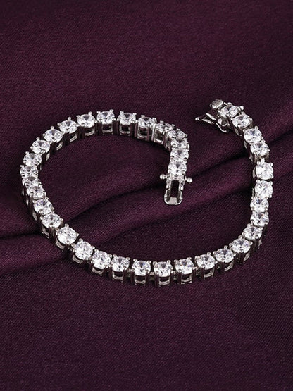 Silver Sparkly Elegant Tennis Bracelet