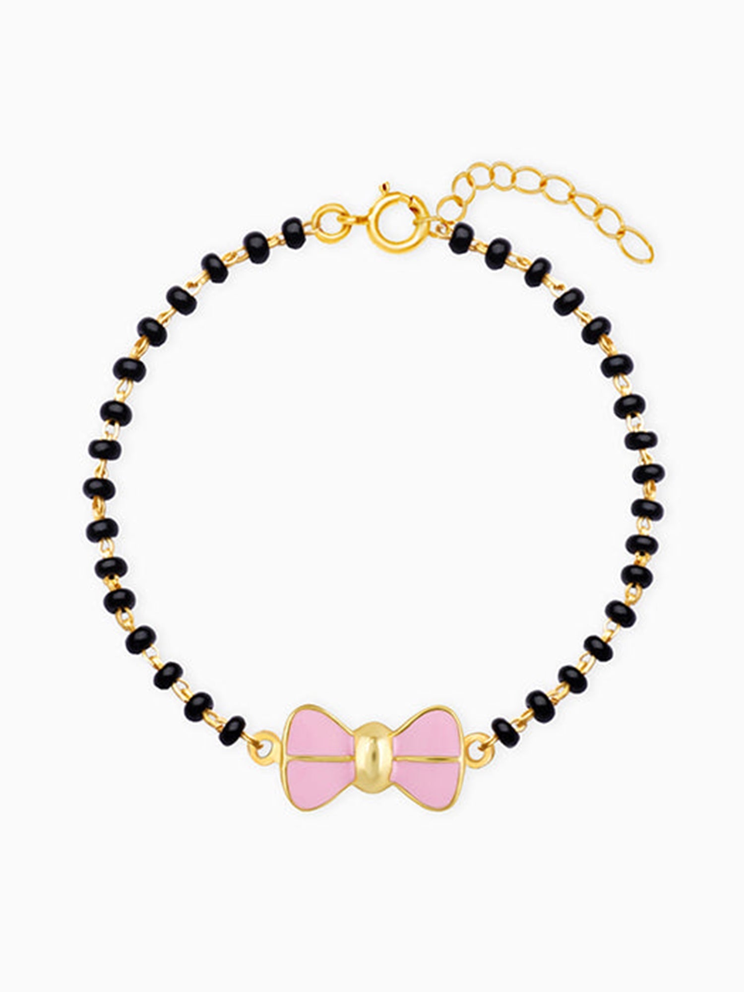 Golden Pink Bow Infant Bracelet (0-18 months)