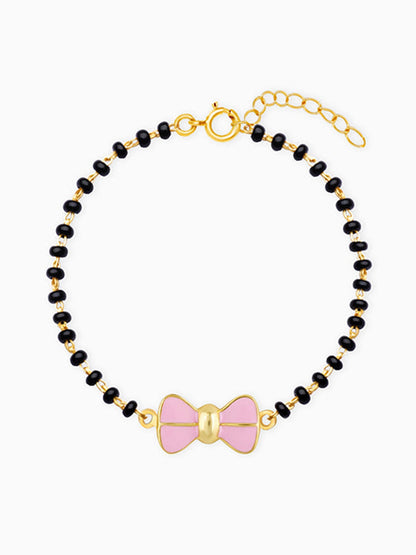 Golden Pink Bow Infant Bracelet (0-18 months)