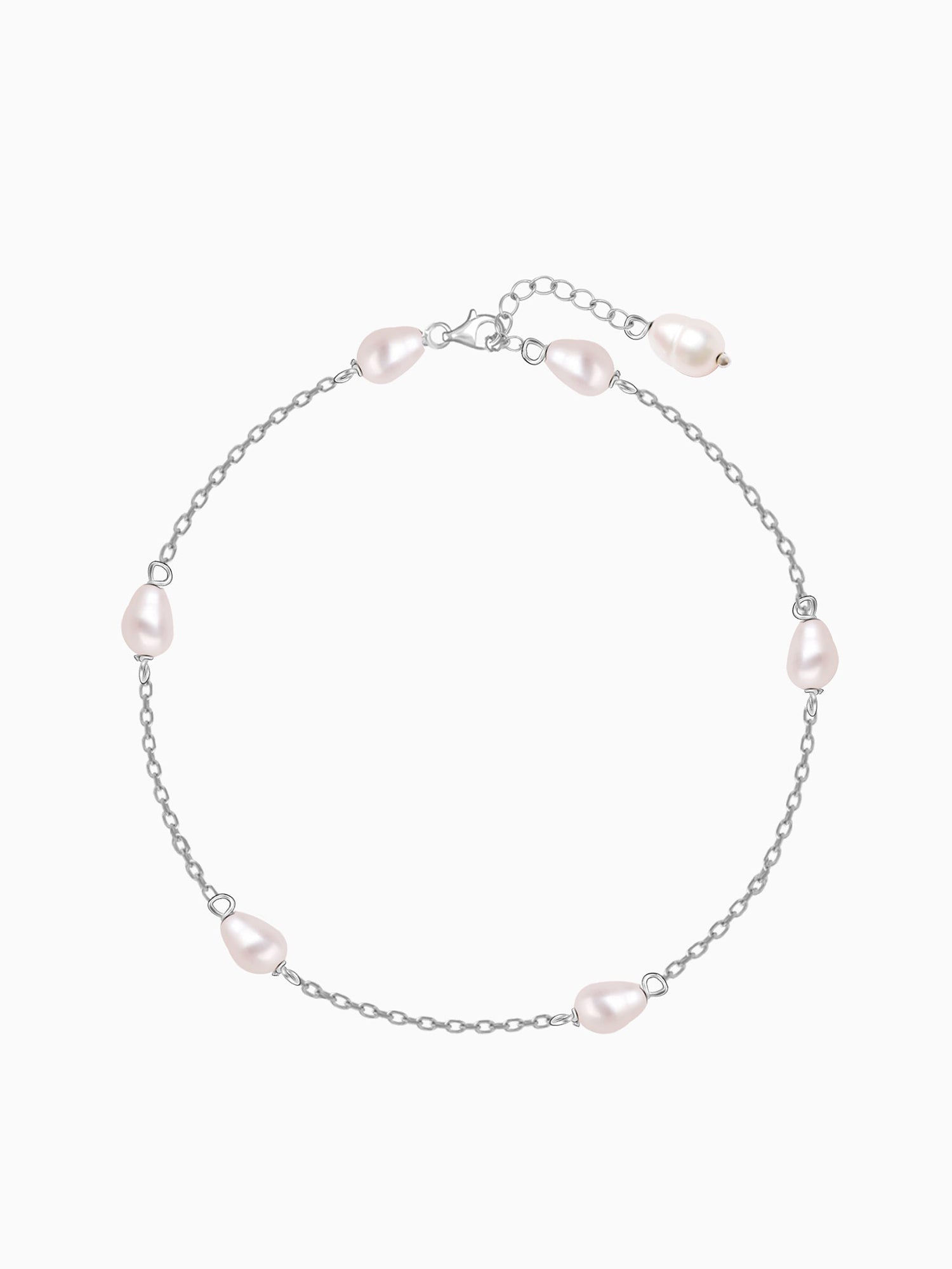 Silver Iridescent Pearl Bracelet