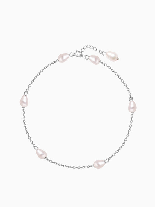 Silver Iridescent Pearl Bracelet