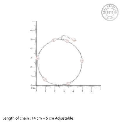 Silver Iridescent Pearl Bracelet