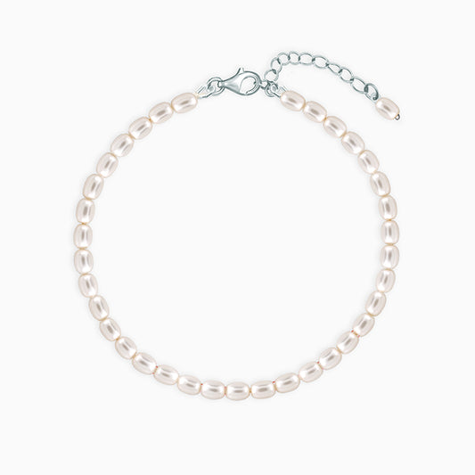 Silver Ivory Pearl Bracelet