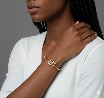 Golden Zircon Sparkly Leaf Bracelet