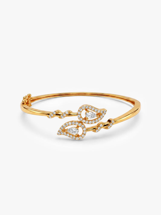 Golden Zircon Sparkly Leaf Bracelet
