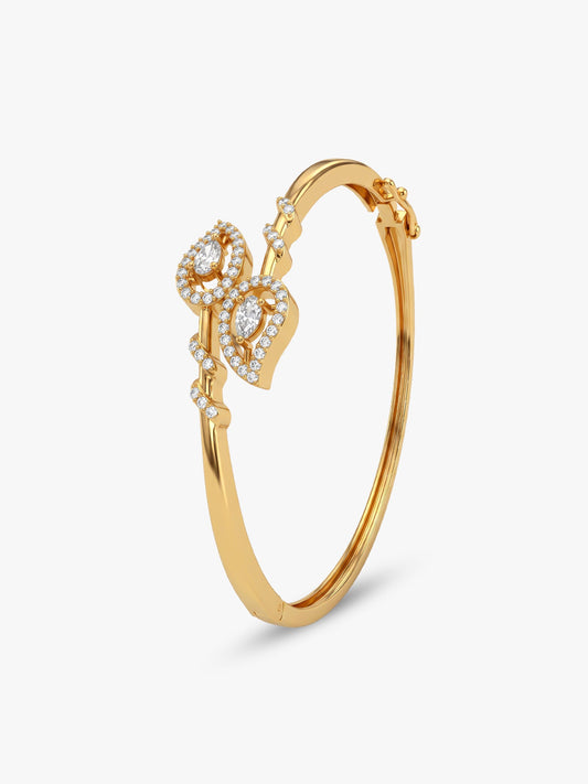 Golden Zircon Sparkly Leaf Bracelet