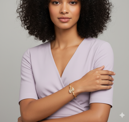 Golden Zircon Sparkly Leaf Bracelet