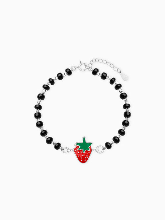 Silver Very Berry Strawberry Infant Bracelet (0-18 months)
