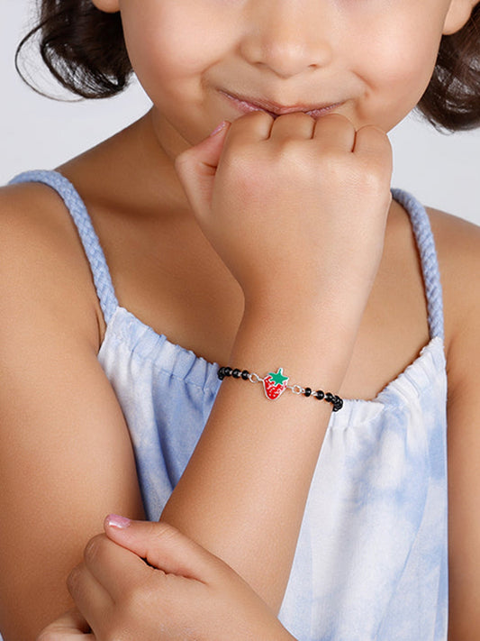 Silver Very Berry Strawberry Infant Bracelet (0-18 months)