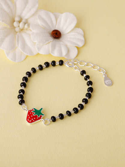 Silver Very Berry Strawberry Infant Bracelet (0-18 months)