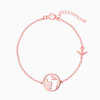 Rose Gold Around The World Bracelet
