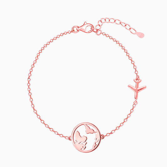 Rose Gold Around The World Bracelet