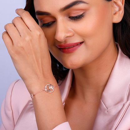 Rose Gold Around The World Bracelet